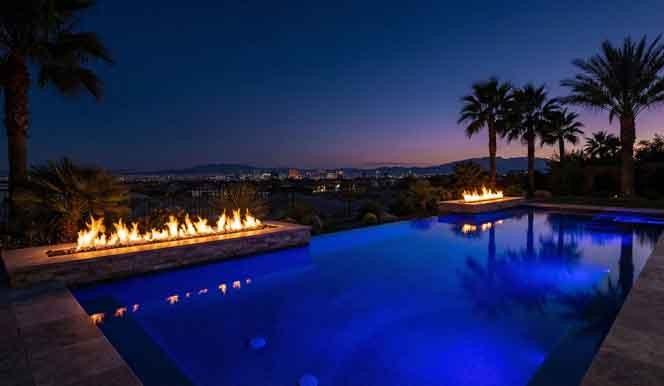 Luxury pool and backyard landscaping